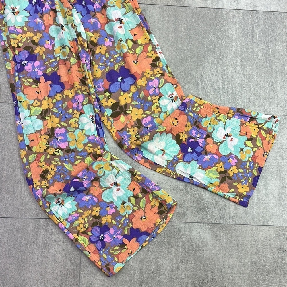 🔆O’Neill🔆 JOHNNY SAMI FLORAL BEACH PANTS WIDE LEG Elastic waist vacation - Picture 8 of 13